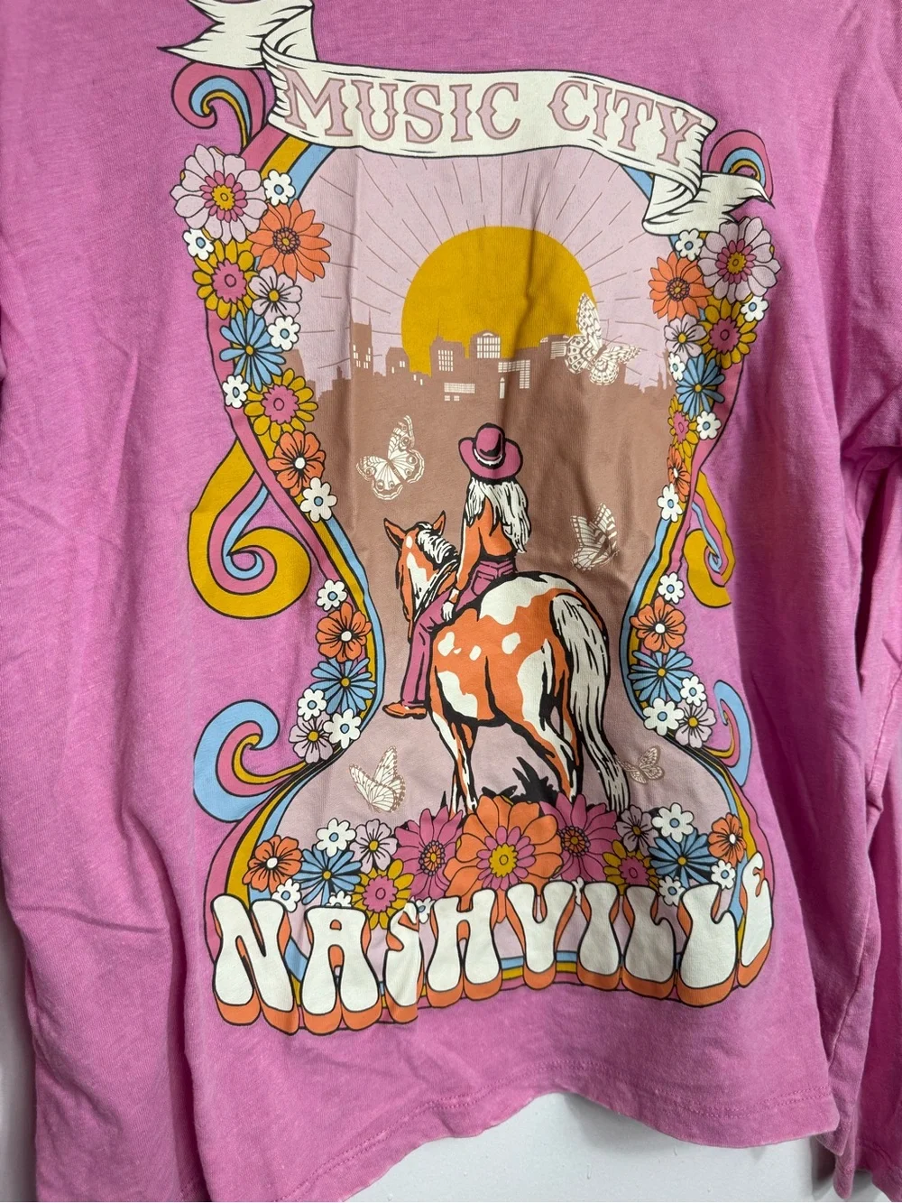 4/$10 bundle Kids' Music City Nashville Graphic Long-Sleeve Tee - Pink